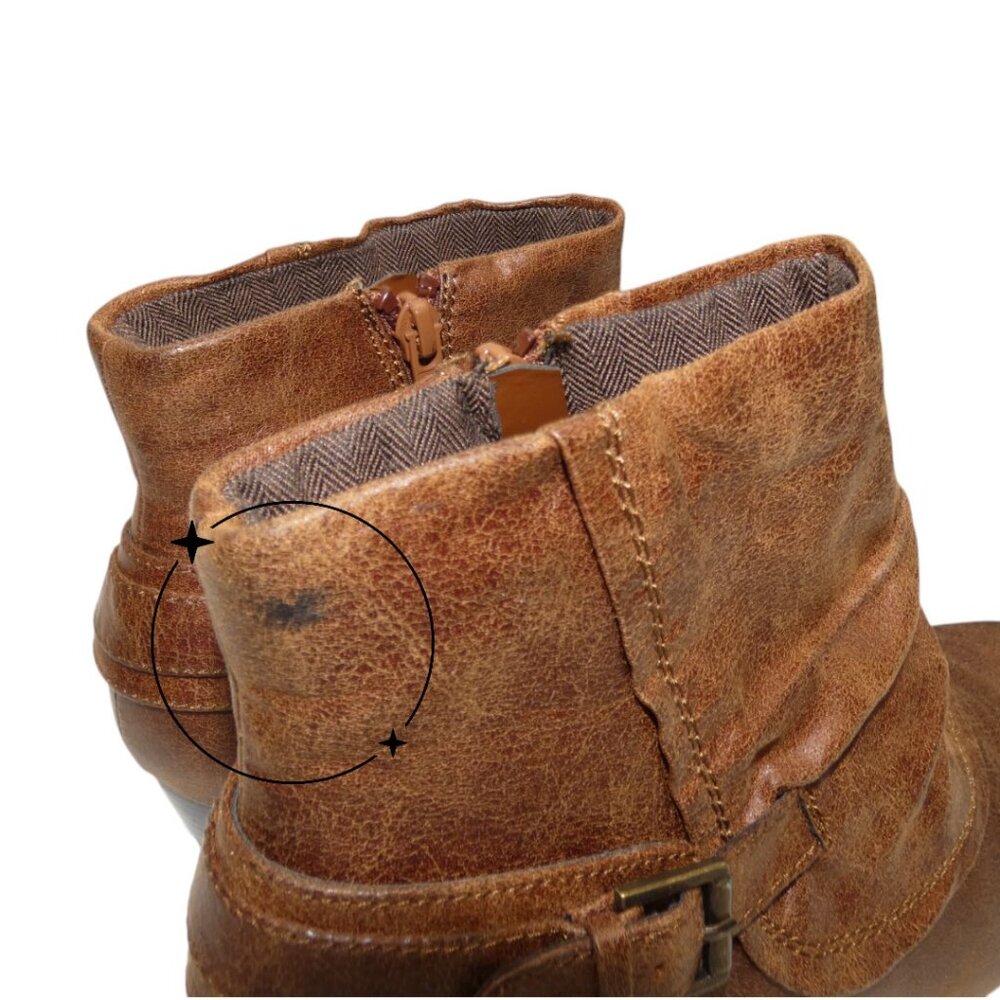Kim Rogers Tanya Brown Ankle Booties Size 8.5 Buckle Low Heel - Picture 12 of 14
